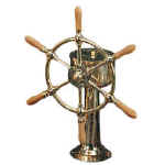 se442-8-brass-ship-wheel 18" Brass Ship Wheel with Stand - Image 1