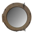 Wooden Round Porthole Mirror