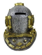 6.5”H Polystone Diving Helmet Coin Bank - Image 3