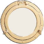 SE752 -Brass porthole mirror 17 inch 17" Solid Brass Porthole Mirror - Image 1