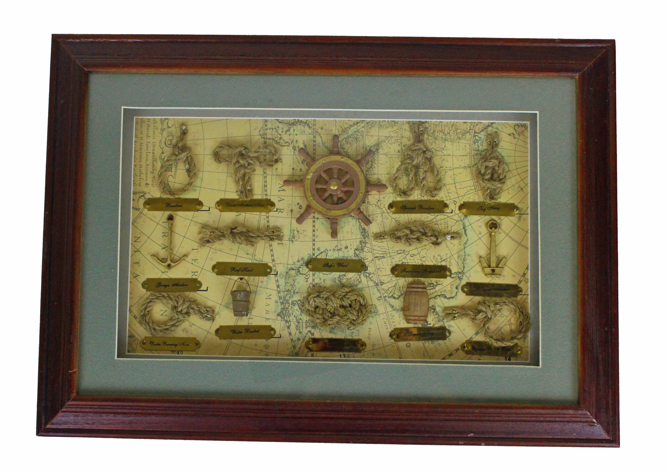 SE872 20 inch Wooden Knot Board Shadow Box 20"L Wooden Knot Board Shadow Box