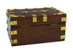 6"L Wooden Treasure Chest with Brass Detailing - Image 2