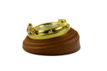 4.75"Dia Brass Porthole Desk Clock on Wood Base - Image 4