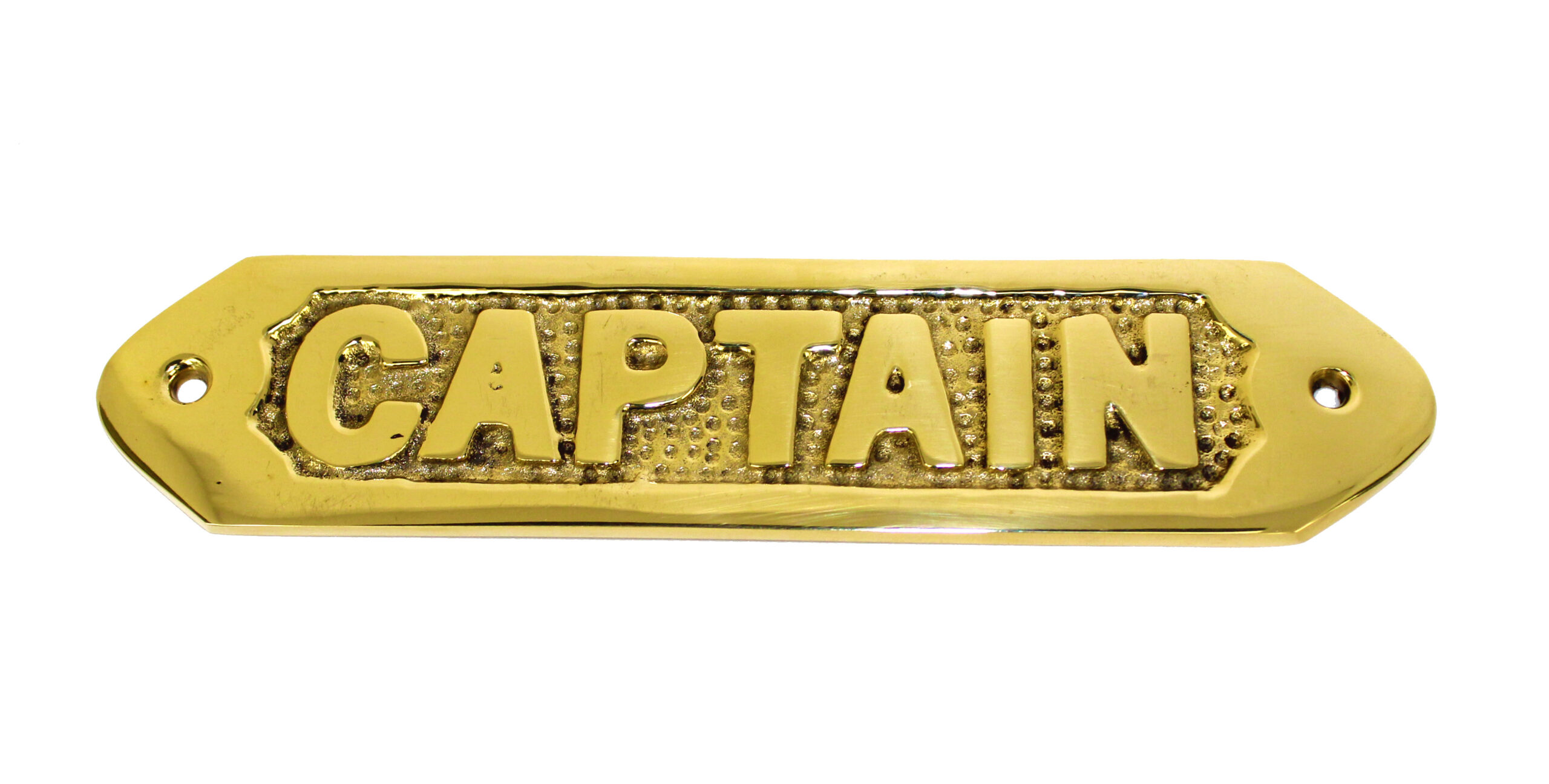 SE957_IMG_7509-Captain-Plaque-Solid-Brass-6-Wall-Decor-Nautical-Tropical-Home-Decor Captain Plaque Solid Brass 6" Wall Decor - Image 1