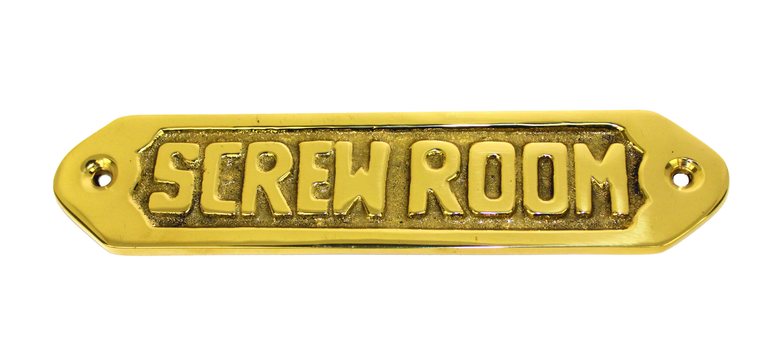 SE958_IMG_7510-Screw-Room-Plaque-Solid-Brass-6-Wall-Decor-Nautical-Tropical-Home-Decor Screw Room Plaque Solid Brass 6" Wall Decor - Image 1