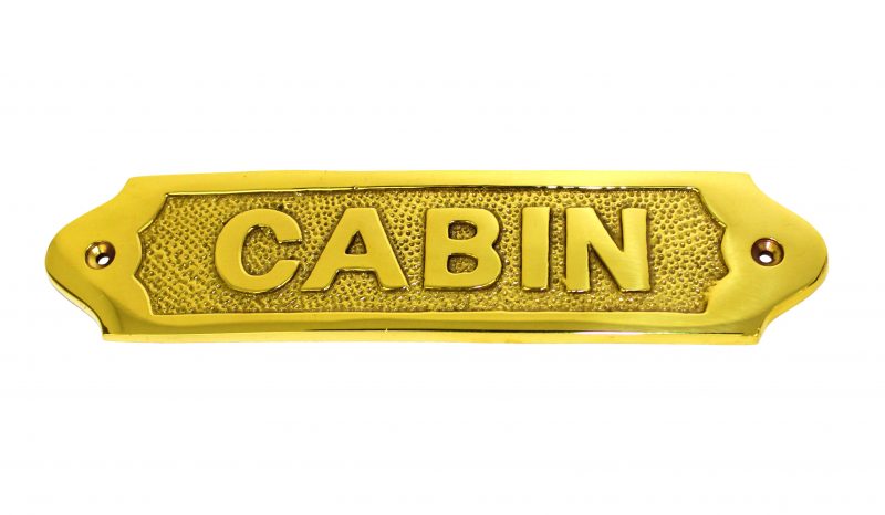 Cabin Plaque Solid Brass 6" Wall Decor Nautical Tropical Home Decor
