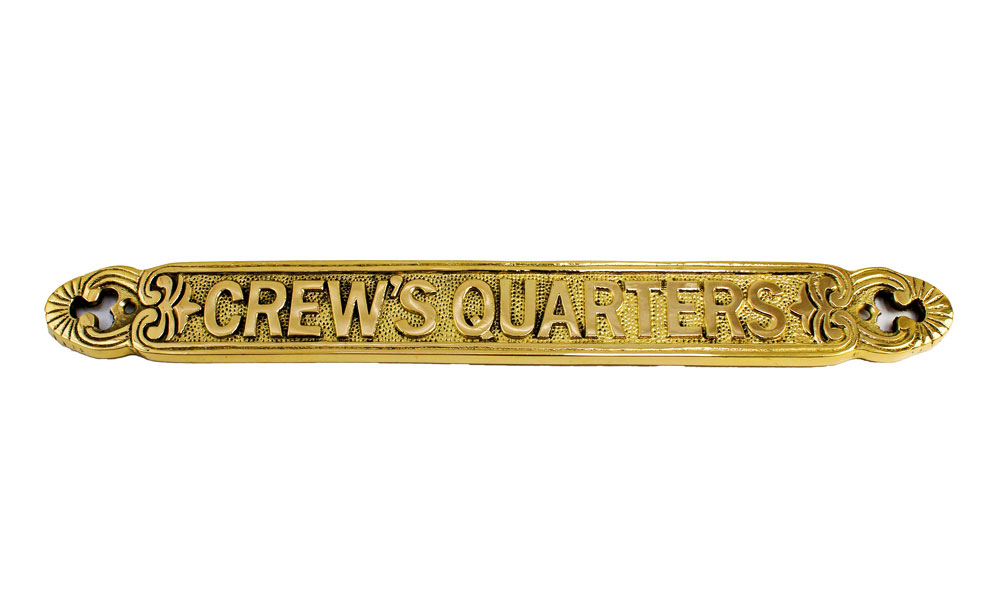 SE963_IMG_0143-Crews-Quarters-Plaque-Solid-Brass-12-Wall-Decor-Nautical-Tropical-Home-Decor Crews Quarters Plaque Solid Brass 12" Wall Decor Nautical Tropical Home Decor