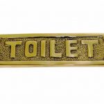 Toilet Plaque Solid Brass 6" Wall Decor