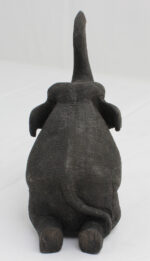 4"L Small Wooden Sitting Elephant - Image 2