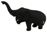 5.5"L Small Wooden Jumping Elephant with Trunk Up Figurine