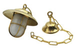 8"H Solid Brass Hanging Ceiling Wharf Lamp - Image 2