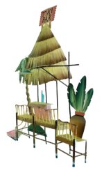 19"H Metal Tiki Bar Hut Wall Sculpture - Image 2