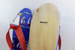 27.5"H Wooden Pair of Flip Flops with Sailboat Print Wall Decor - Image 3