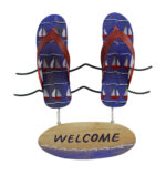 Gone for a Walk on The Beach- Flip Flops Wooden Wall Decor - 14 Inch Welcome Sign