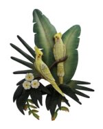 29"H Metal Cockatiel Pair in the Jungle Wall Art