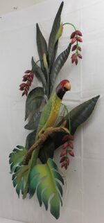 38.5"L Plum Head Parakeet Metal Wall Art - Image 2