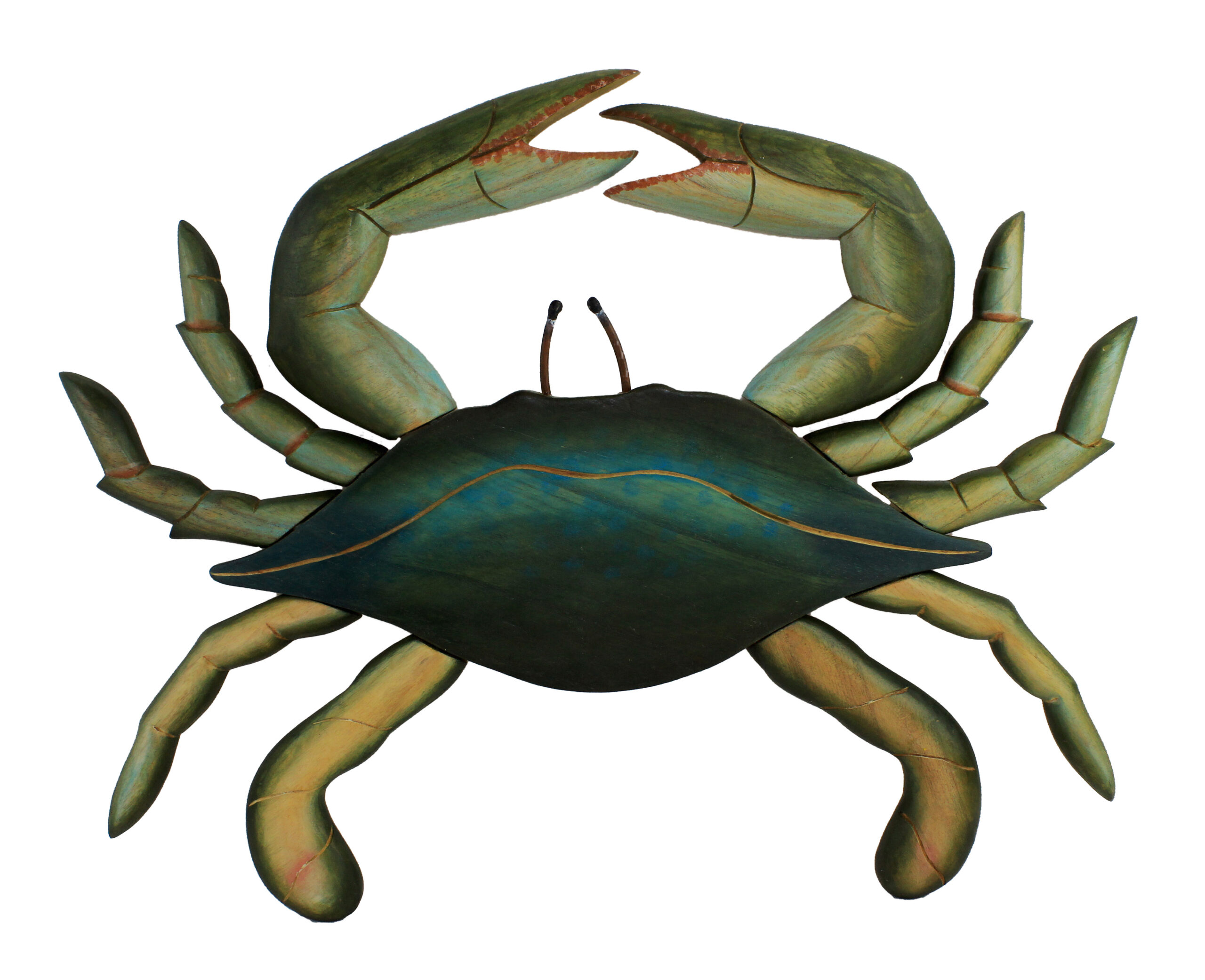 TI238_IMG_1602 24"L Wooden Blue Crab Wall Figure - Image 1