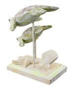 10"H Wooden Nautical Turtle Duo Figures on Stand - Image 3