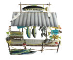 15"L Metal Fish Market Wall Sign - Image 3