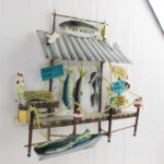 15"L Metal Fish Market Wall Sign