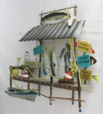 15"L Metal Fish Market Wall Sign - Image 2