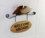 12"H Metal & Wood Pelican Welcome Aboard Wall Sign - Image 3