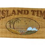 15.25"L Wooden Island Time Wall Sign
