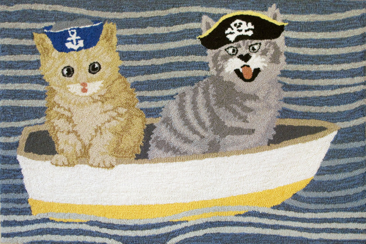 TO006-puss-in-boat-blue-indoor-outdoor-rug Puss In Boat Blue Decorative Rug/Mat - Image 1