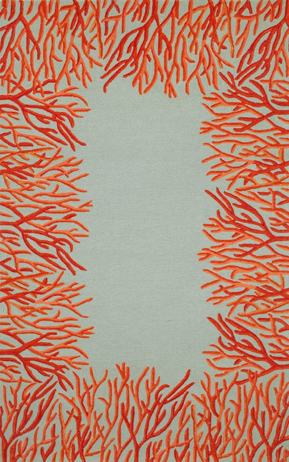TO039-coral-border-orange-indoor-outdoor-rug Coral Border Orange 42" x 66" Indoor or Outdoor Rug - Image 1