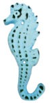 Seahorse Wall Hook Distressed Blue on Iron