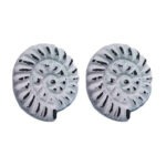 Distressed White Iron Spiral Shell Cabinet/Drawer Knob, Set of 2