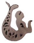Mermaid Drawer Knob Right Facing Distressed Iron