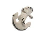 Anchor and Rope Iron Drawer Knob Distressed Cream