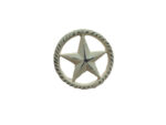 Star in Circle Round Iron Drawer Knob Distressed Cream