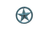 Star in Circle Round Drawer Knob Distressed Blue