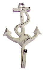 Anchor Shaped Wall Hook Distressed Cream
