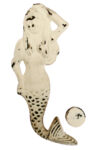 Mermaid Shaped Iron Door Knocker (Distressed Cream)
