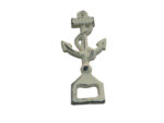 Anchor Shaped Wall Mount Bottle Opener Distress Cream On Iron