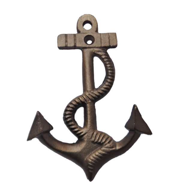 Anchor Shaped Wall Hook Iron  Antique Brass Finish