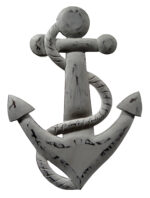 Anchor Solid Wood Hanging Wall Decor Distress White