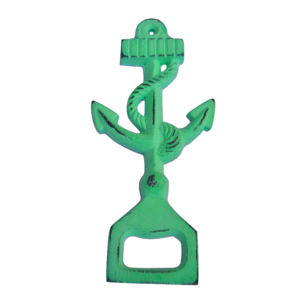 Distress Green Iron Anchor Wall Mount Bottle Opener