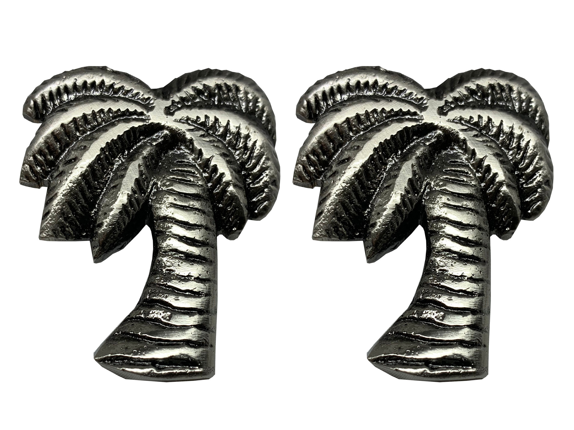 VE348-2 Antique Nickel Palm Tree Cabinet/Drawer Knob, Set of 2 - Image 1