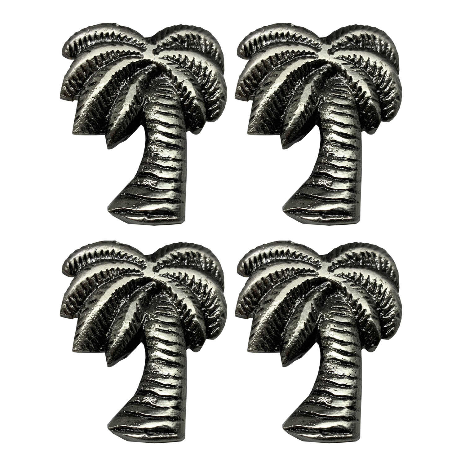 VE348-4 Antique Nickel Palm Tree Cabinet/Drawer Knob, Set of 4 - Image 1